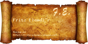 Fritz Elemér névjegykártya